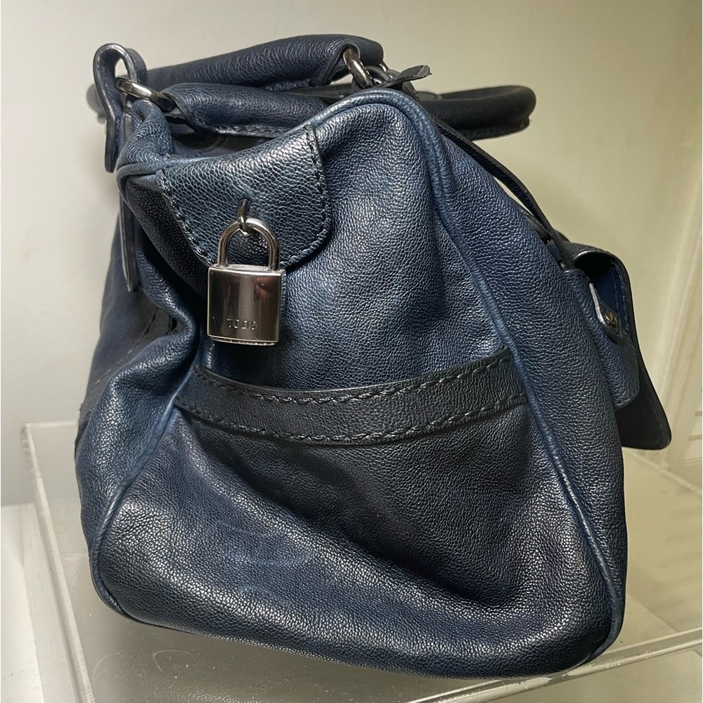 TOD’S bensenville pebbled leather designer handbag made in italy - Picture 9 of 15